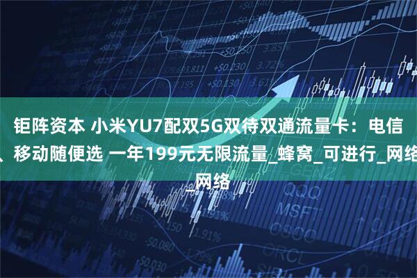钜阵资本 小米YU7配双5G双待双通流量卡：电信、移动随便选 一年199元无限流量_蜂窝_可进行_网络